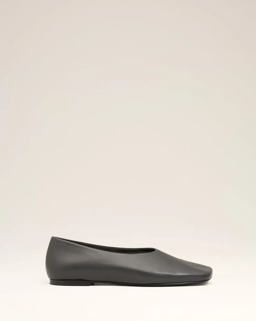 Ballerines Noires Bicolores En Cuir