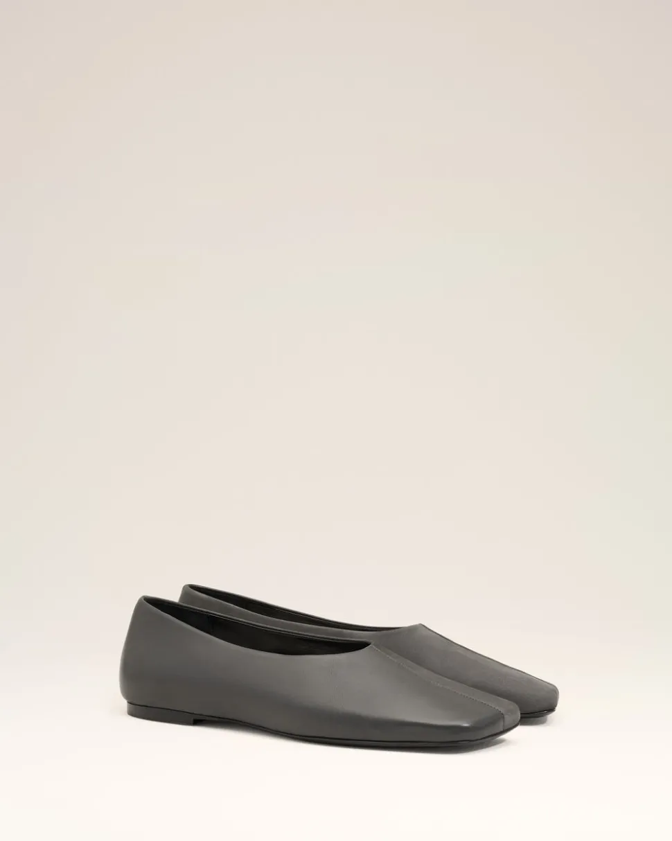 Ballerines Noires Bicolores En Cuir
