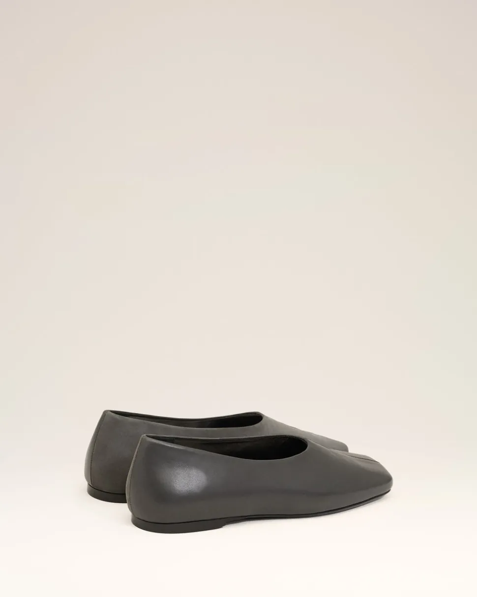 Ballerines Noires Bicolores En Cuir