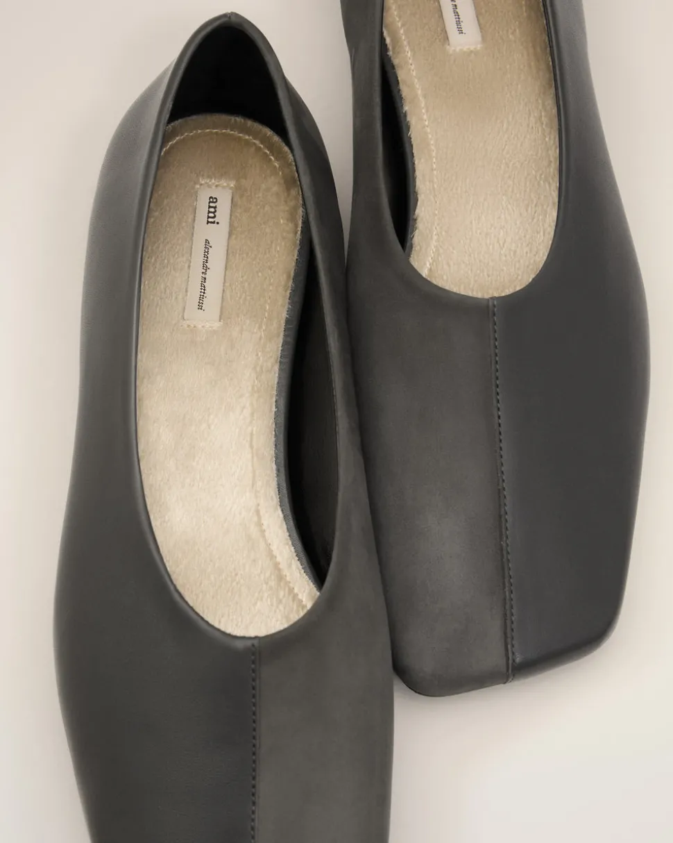 Ballerines Noires Bicolores En Cuir