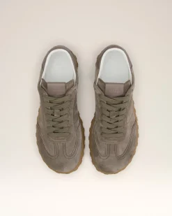 Baskets Step Basses Beiges En Cuir