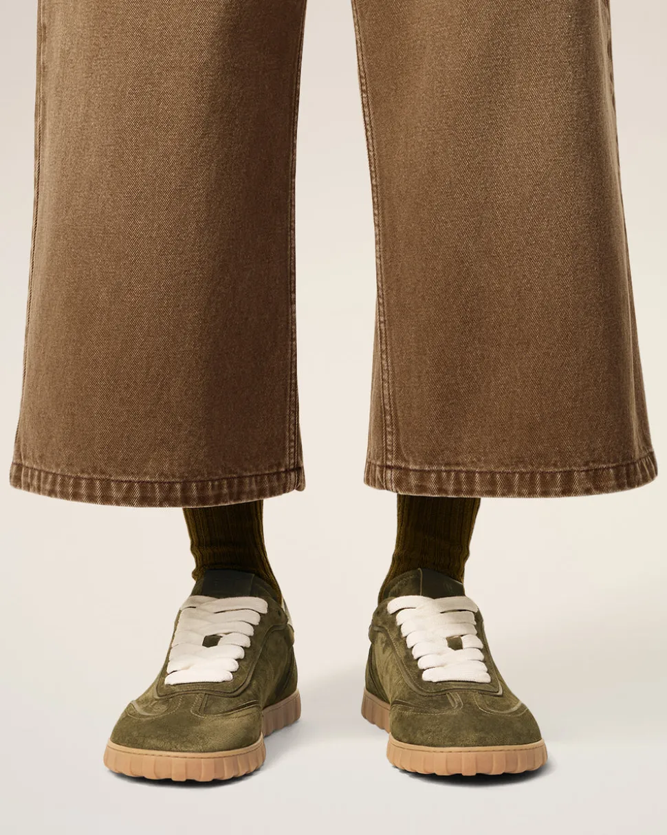 Baskets Step Vertes Basses En Cuir