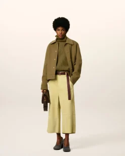 Bermuda Jaune En Cuir