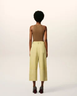 Bermuda Jaune En Cuir