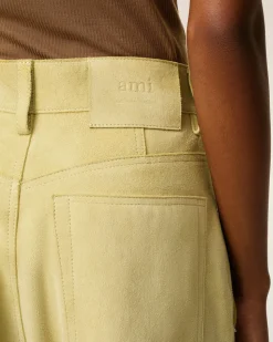 Bermuda Jaune En Cuir