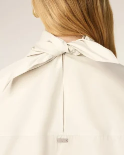 Blouse Blanche Col Bandana Manches Longues En Coton