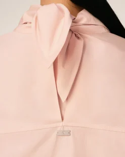 Blouse Rose Col Bandana Manches Longues En Coton