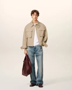 Blouson Beige Worker En Coton