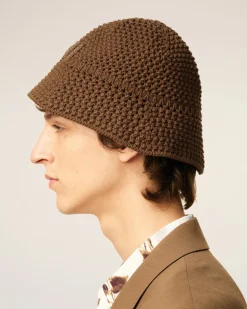 Bob En Maille Marron Patch Ami En Coton