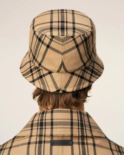 Bob Marron A Carreaux En Laine