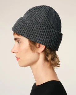 Bonnet Gris Ami De Coeur En Laine Mérinos