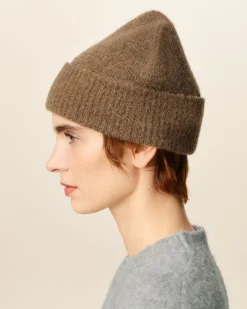Bonnet Marron Ami De Coeur En Alpaga Rayé