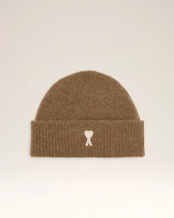 Bonnet Marron Ami De Coeur En Alpaga Rayé