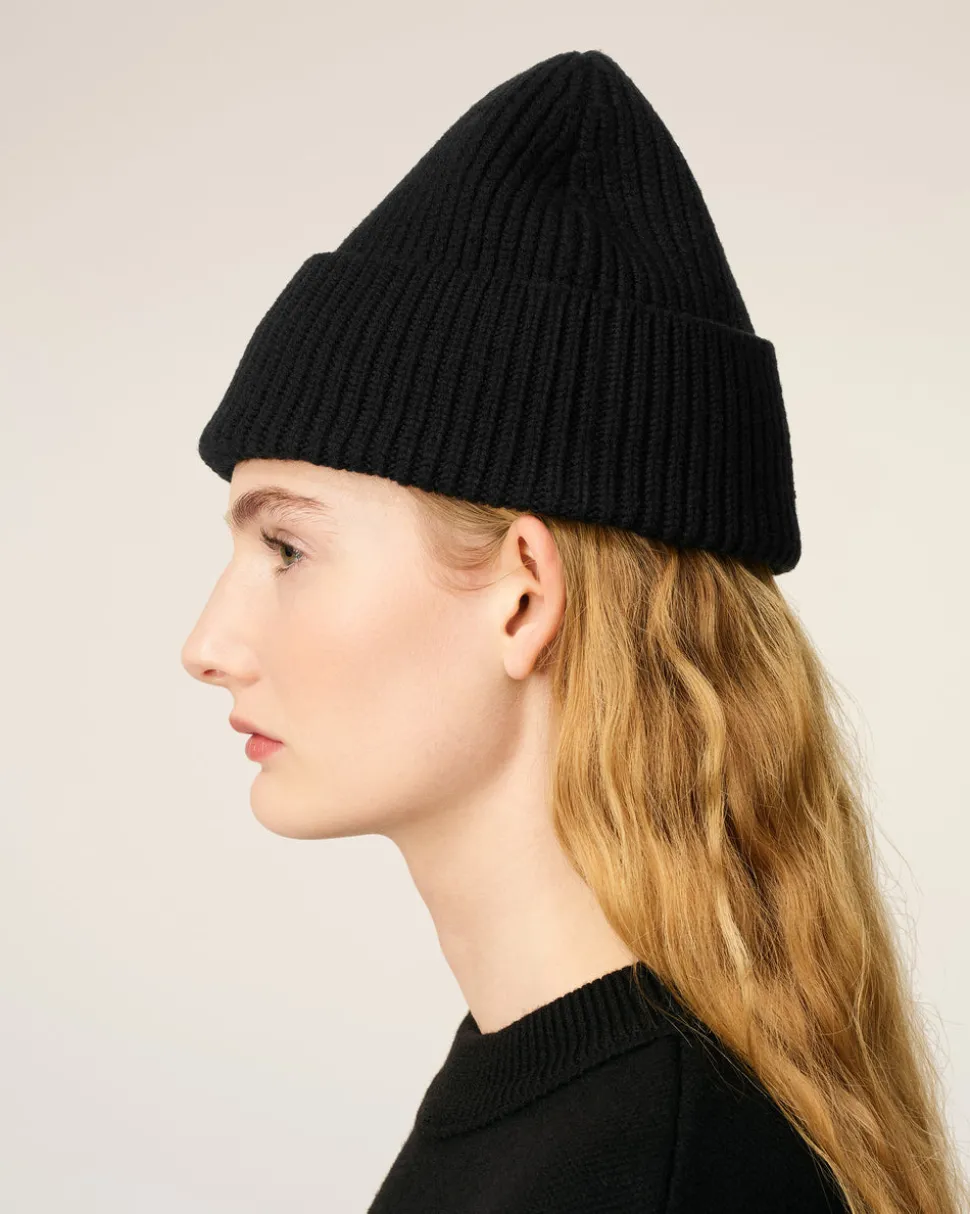Bonnet Noir Ami De Coeur En Laine