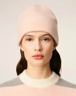 Bonnet Rose Ami De Coeur En Alpaga Rayé