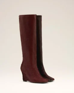 Bottes Bordeaux Bicolores En Cuir