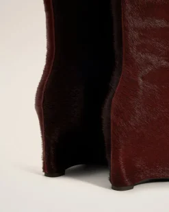 Bottes Bordeaux Bicolores En Cuir