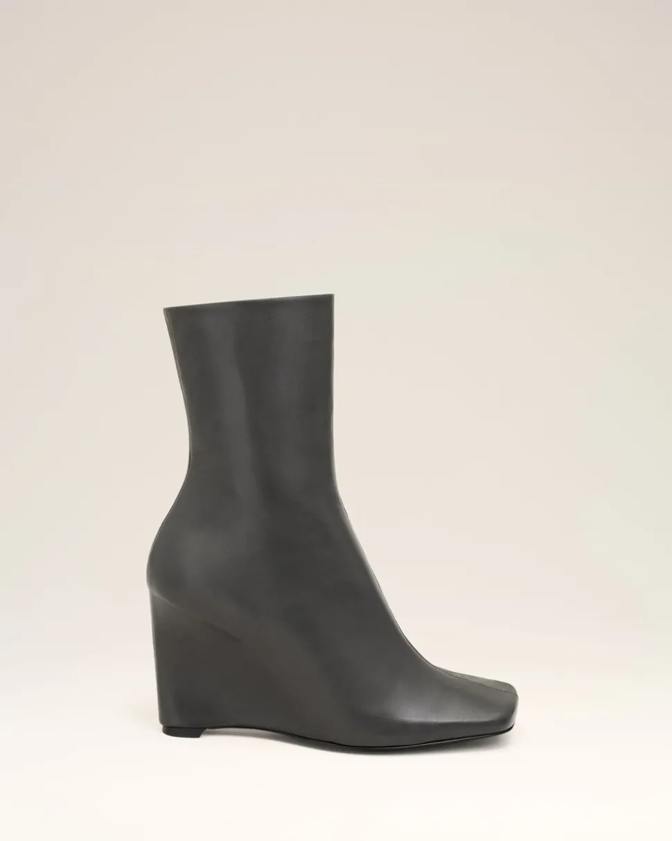 Bottines Noires Bicolores En Cuir