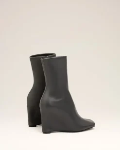 Bottines Noires Bicolores En Cuir