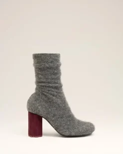 Bottines Piano Noires En Maille De Mohair