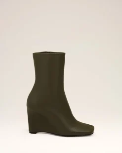 Bottines Vertes Bicolores En Cuir