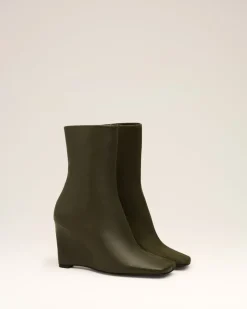 Bottines Vertes Bicolores En Cuir