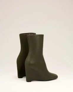 Bottines Vertes Bicolores En Cuir