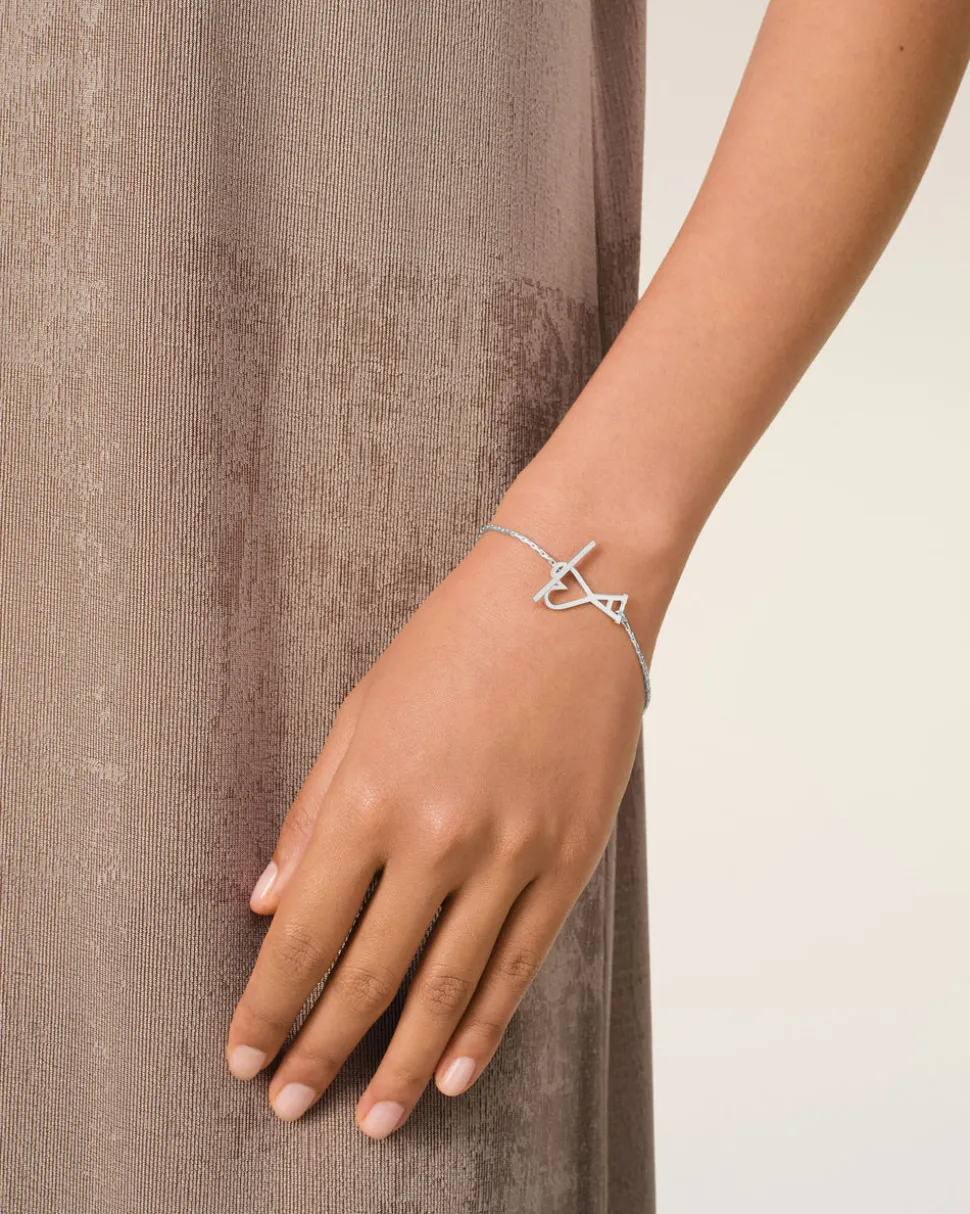 Bracelet Argenté Chaine Ami De Coeur En Laiton