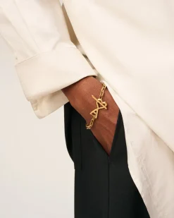 Bracelet Doré Ami De Coeur Martelé En Laiton