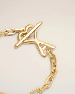 Bracelet Doré Ami De Coeur Martelé En Laiton