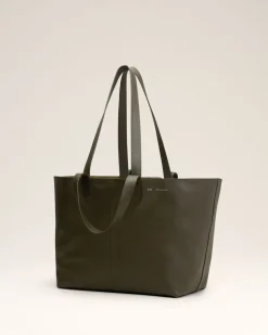 Cabas Midi Vert En Cuir