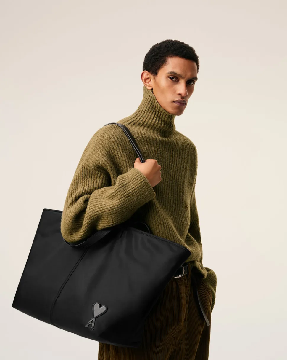 Cabas Noir Marcel En Nylon Ouatiné