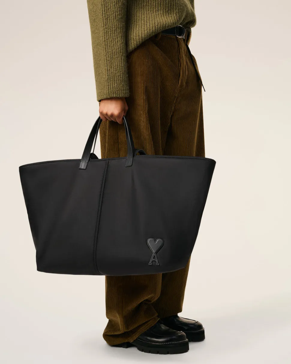 Cabas Noir Marcel En Nylon Ouatiné