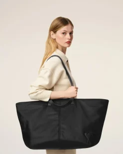 Cabas Noir Marcel En Nylon Ouatiné