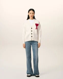 Cardigan Blanc Ami de Coeur En Laine