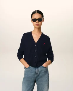 Cardigan Bleu Marine Ami de Coeur En Laine
