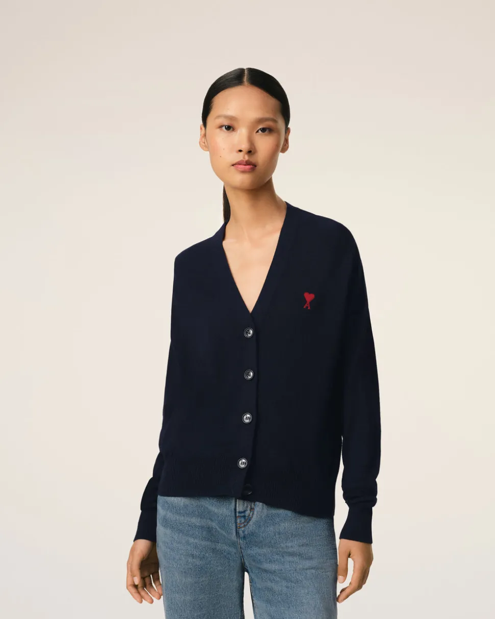 Cardigan Bleu Marine Ami de Coeur En Laine