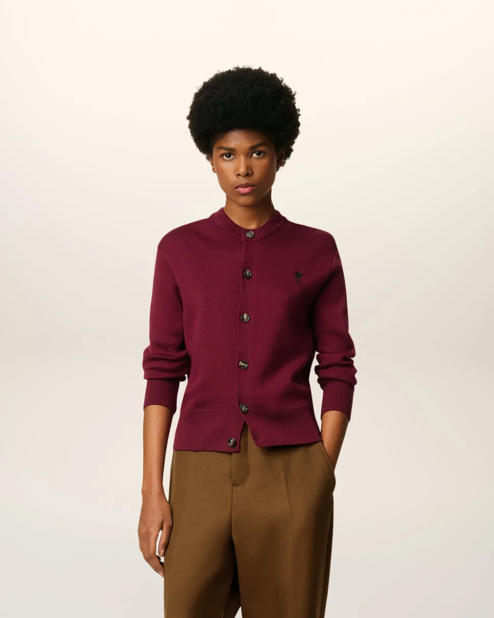 Cardigan Bordeaux Ami De Coeur En Laine
