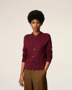 Cardigan Bordeaux Ami De Coeur En Laine