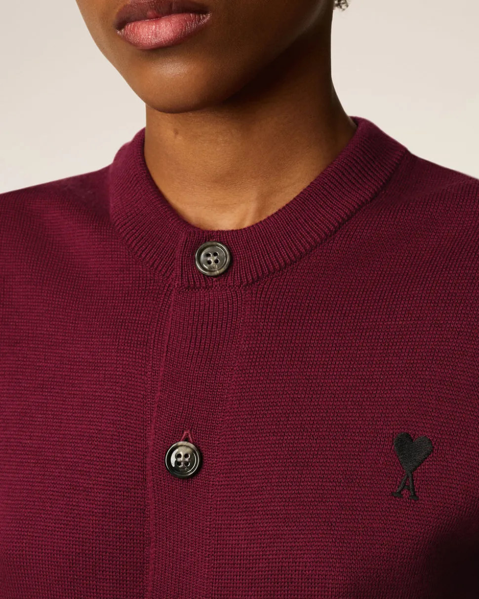 Cardigan Bordeaux Ami De Coeur En Laine