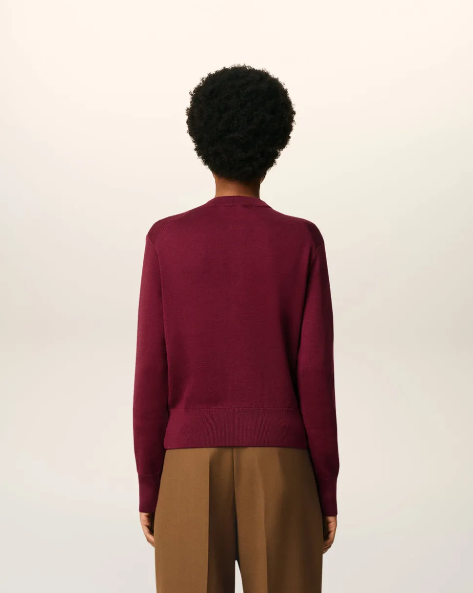 Cardigan Bordeaux Ami De Coeur En Laine