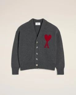 Cardigan Gris Ami de Coeur En Laine