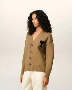 Cardigan Marron Ami De Coeur En Laine