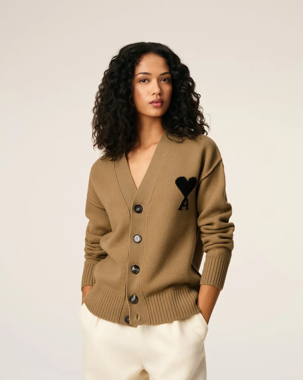 Cardigan Marron Ami De Coeur En Laine