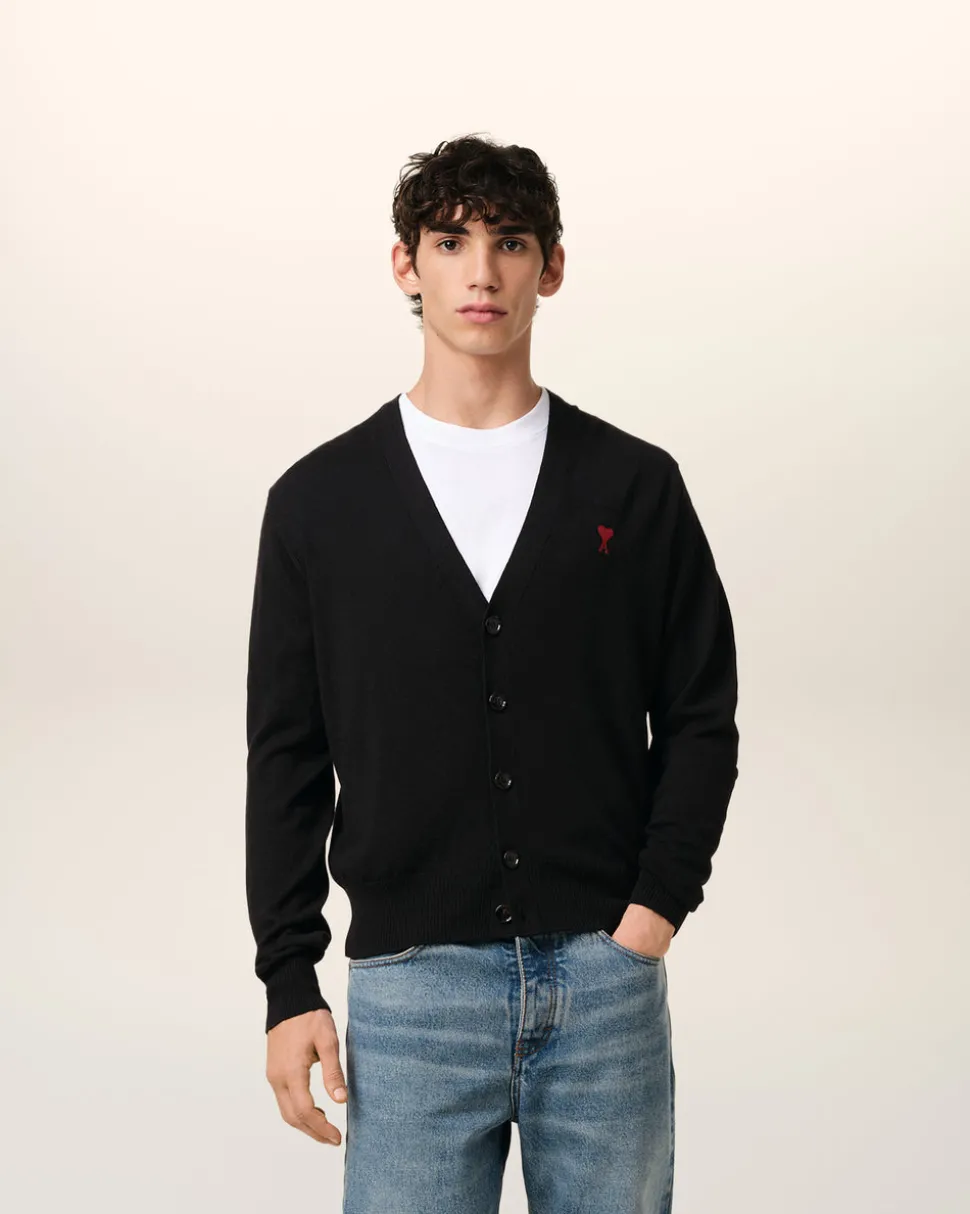Cardigan Noir Ami de Coeur En Laine