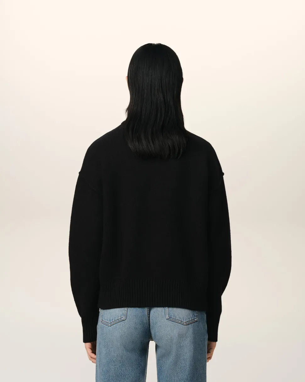 Cardigan Noir Ami de Coeur En Laine