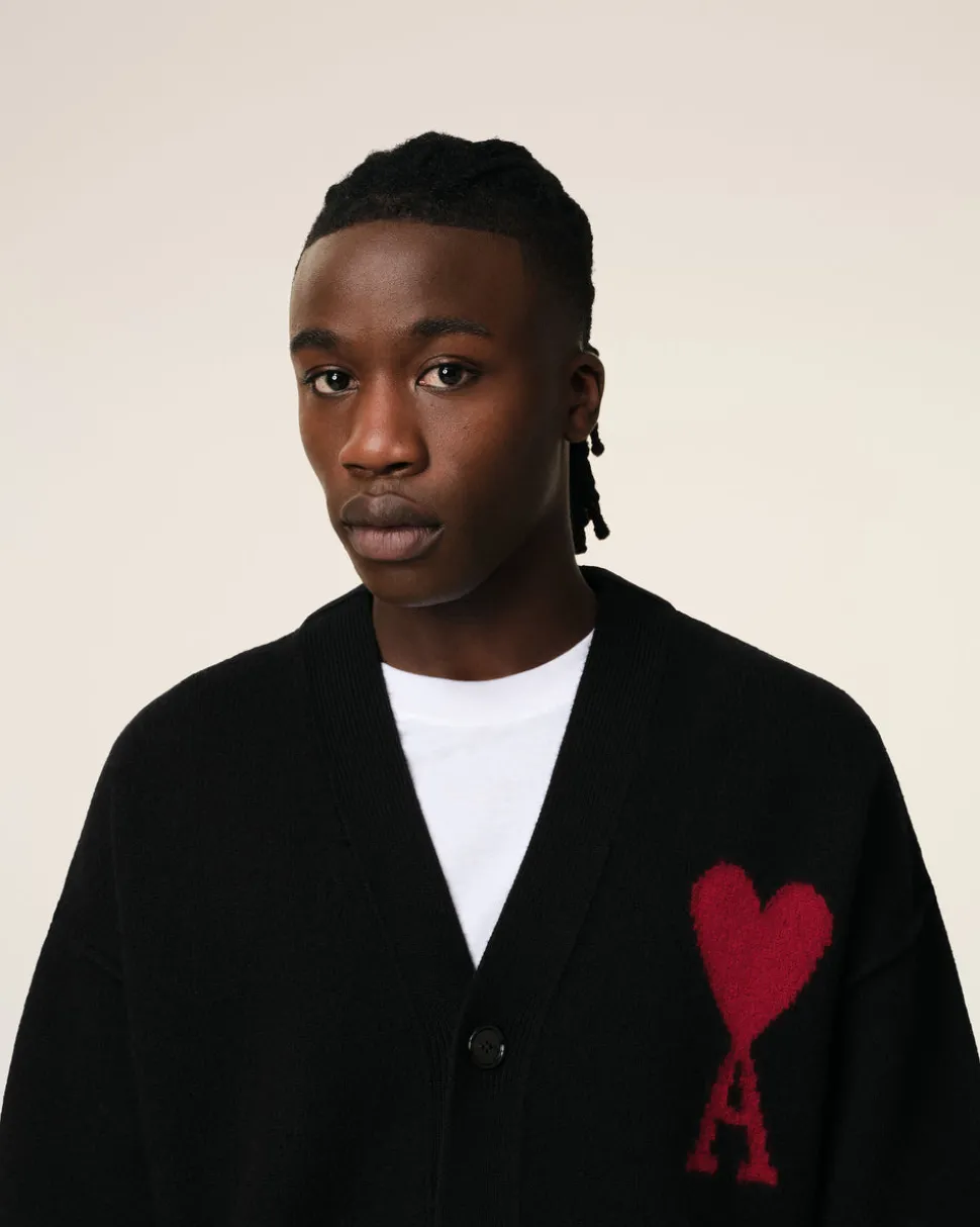 Cardigan Noir Ami de Coeur En Laine