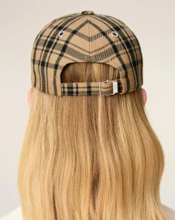 Casquette Marron A Carreaux En Laine