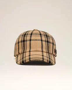 Casquette Marron A Carreaux En Laine