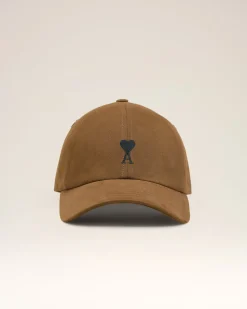 Casquette Marron Broderie Ami De Coeur En Coton